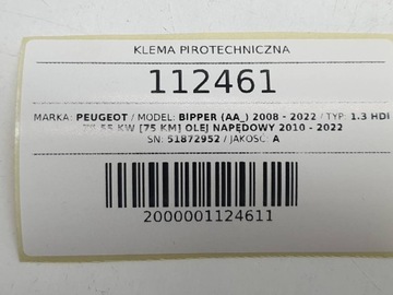 KLIKA PYROTECHNICKÁ 51872952 FIORINO BIPPER NEMO QUBO