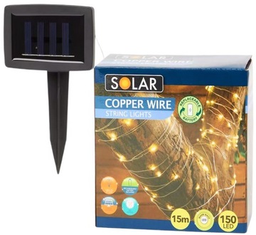 SOLARNY łańcuch świetlny 150 światełek LED 16,5 m