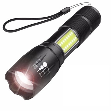 LATARKA LED COB ZOOM XPE AKUMULATOROWA MAŁA MOCNA