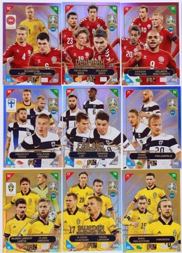9 kart Scandinavian NORDIC 2021 KICK OFF EURO rare
