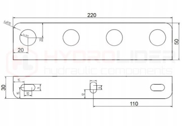ДОСКА + 4 НАБОРА ПЛОСКИХ ГИДРОЛИДЕРОВ M22X1,5