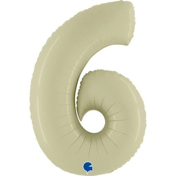 Balon Cyfra 6 - Oliwkowa - 102 cm