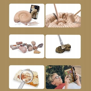 KOPALNIA WYKOPALISKA SKAMIELINY ARCHEOLOG ZESTAW