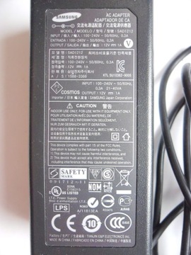 Блок питания Адаптер Зарядное устройство Samsung SAD1212 вилка 1,7/4мм 12В 1А 12Вт