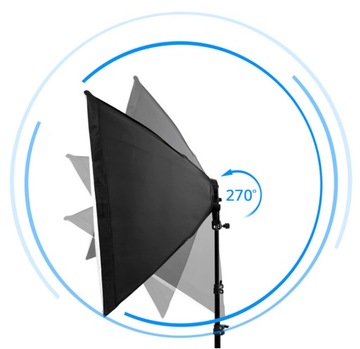 Светильник непрерывного света на 4 лампочки + софтбокс 50х70