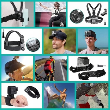 НАБОР XXL АКСЕССУАРОВ GOPRO HERO 12 11 10 9 8 7 6 GoPro ЧЕХОЛ-ШТАТИВ 50в1