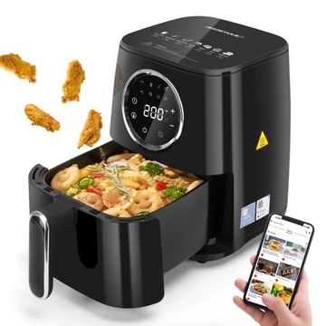 Frytkownica beztłuszczowa air fryer Aigostar 1400 W 4,5L Smart Wifi