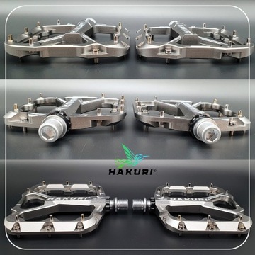 PEDAŁY ROWEROWE HAKURI ALUMINIOWE 3 ŁOŻYSKA LEKKIE PLATFORMOWE MTB DH TRIAL