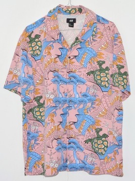 H&M wakacyjna koszula z tencelu _ ptaki smoki _ rozmiar L