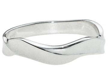 Srebrny pierścionek 925 nowoczesny obrączkowy delikatnie pleciony elegancki