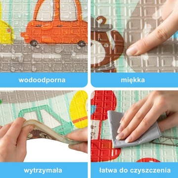 КОВРИК ПЕННЫЙ ДЛЯ ДЕТЕЙ, ДВУХСТОРОННИЙ ОБРАЗОВАТЕЛЬНЫЙ СУМКА HUMBI 120x180