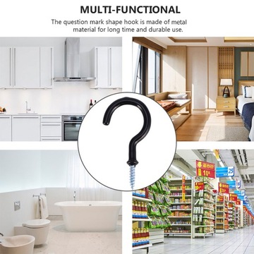 Haczyki z wkrętami Wkręcany kubek Metalowa czarna szafka na kubek