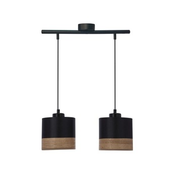 Porto lampa wisząca czarny 2x60w e27 abażur czarny