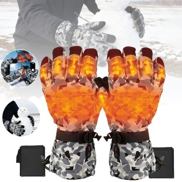 PODGRZEWANE RĘKAWICE AKUMULATOROWE Z 3 POZIOMAMI GRZANI DO JAZDY NA NARTACH