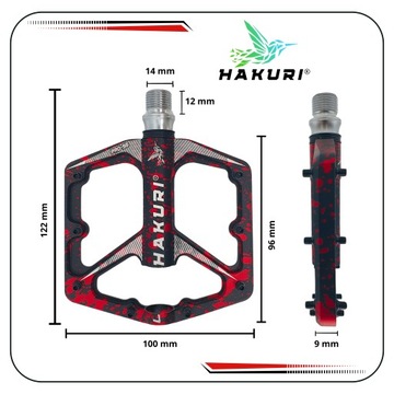 АЛЮМИНИЕВЫЕ велосипедные ПЕДАЛИ ПЛАТФОРМА 16 контактов +3 подшипника LIGHT HAKURI