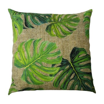 POSZEWKA na jasiek 40x40 liście monstera JUNGLE