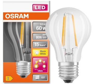 Osram żarówka LED 3 stopnie ściemniania 6.5W 2700K