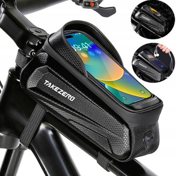 WODOODPORNA SOLIDNA DUŻA TORBA ROWEROWA SAKWA UCHWYT NA TELEFON RAMĘ ROWERU