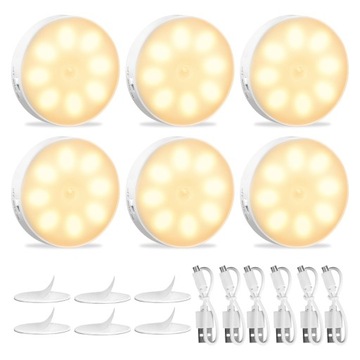 6x BEZPRZEWODOWA LAMPKA NOCNA LAMPA LED 6000K