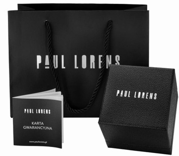 MĘSKI ZEGAREK NA PASKU Z DATOWNIKIEM PAUL LORENS PL7028A2-1A1 BLACK SLIM