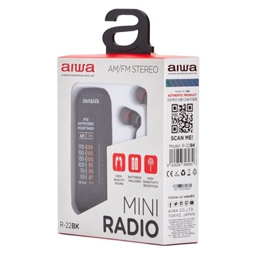 AIWA Radio kieszonkowe FM AM R-22BK