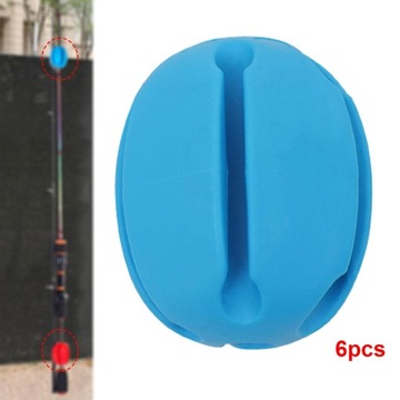 6x силиконовые ремни для удочек, резиновые зажимы для удочек, синие