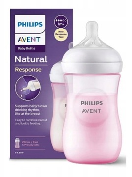 Avent Butelka Różowa Natural Response 260ml