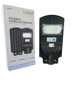 LAMPA ULICZNA SOLARNA LED 30W 4000K 650lm IP65 EC