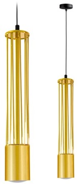 LAMPA WISZĄCA SUFITOWA ŻYRANDOL ZŁOTA TUBA LED
