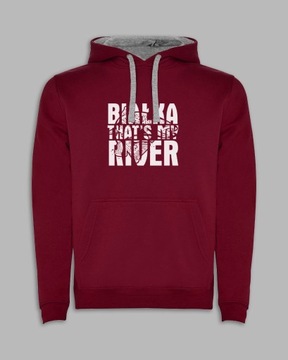 BLUZA Z KAPTUREM - BIAŁKA Bordowy L