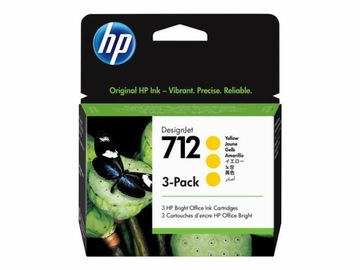 Tusz Hp 712 Yellow 3ED79A Trzypak 3x29 ml ORYGINAŁ