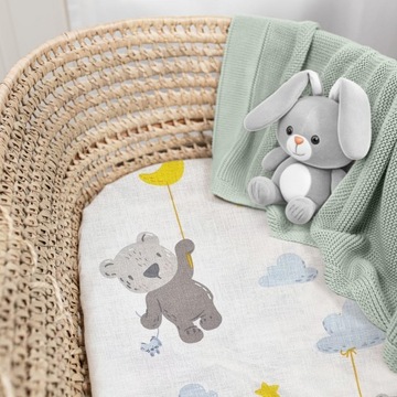 PRZEŚCIERADŁO DO GONDOLI wózka DO KOŁYSKI Z GUMKĄ 80x40 BAWEŁNA 100% Bubi
