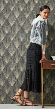 tapeta ścienna w stylu Art deco złoto brązowa
