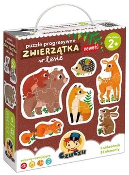 Puzzle progresywne Zwierzątka w lesie 2+ Czuczu