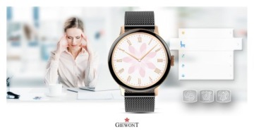 Женские умные часы Giewont GW330-4 Розовое золото-черные