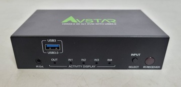 KVM-переключатель HDMI 4K, 60 Гц, 4 порта, выход 4 в 1, USB 3.0 AVstar Ł452