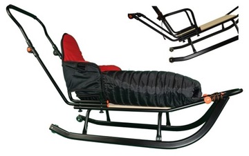 DUŻE SANKI COMFORT LUX PCHACZEM ŚPIWORKIEM KÓŁKA