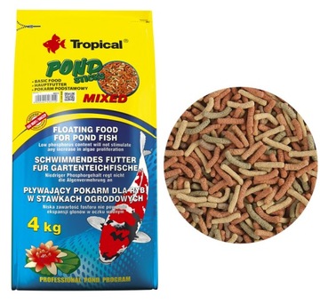 Смешанный корм Tropical Pond Sticks для рыб кои, 50 л