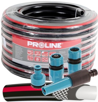 PROLINE WĄŻ OGRODOWY 4-WARSTWOWY PREMIUM 3/4'''' 30M 30 BAR ZŁĄCZKI POLSKI