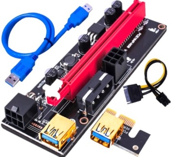 Адаптер PCI-E USB Riser SPLITTER + 4x RISER 009s