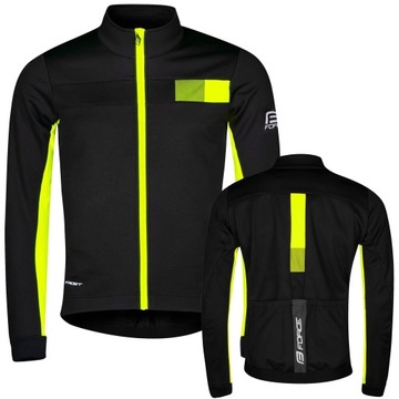 Zimowa Kurtka Rowerowa FORCE FROST SoftShell Wodoodporna Wiatroszczelna L