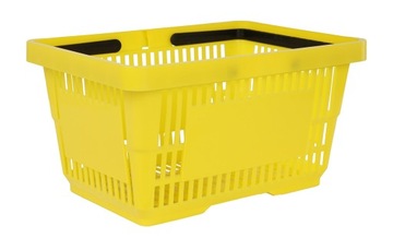 Тележка для двух оцинкованных корзин + 2 корзины для покупок желтого цвета 22л.