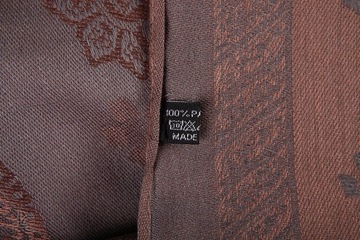 PASHMINA SZAL Beżowo- Srebrno -Stalowy Haftowany NOWY Z-1