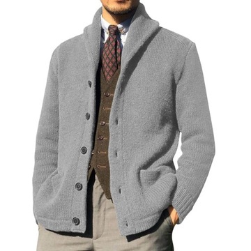 Mens Wool Knitted Long Style Cardigan Coat Fashion