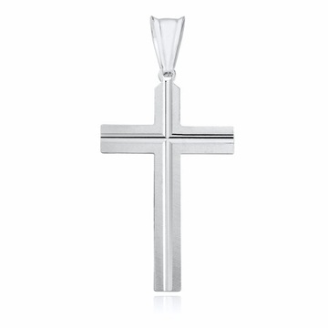 DUŻY SREBRNY WISIOREK KRZYŻ KRZYŻYK DIAMENTOWANY
