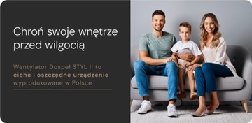 Вентилятор для ванной комнаты, 100 мм, производительность 100 м3/ч, гигрометр, польский продукт Dospel