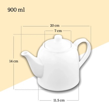 Чайник Wilmax для заваривания чая, 900 мл, из белого фарфора.