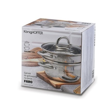 Пароварка STEAMER POT 3 шт. стальная кастрюля ИНДУКЦИЯ для посудомоечной машины