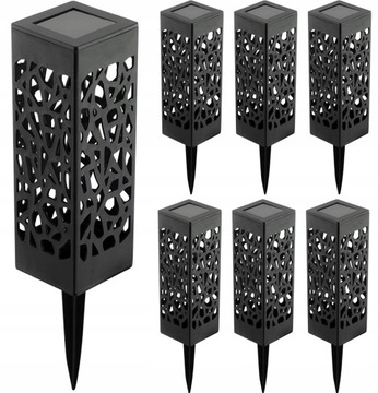 6x Lampa ogrodowa LED SOLARNA WBIJANA SŁUPEK Ażur