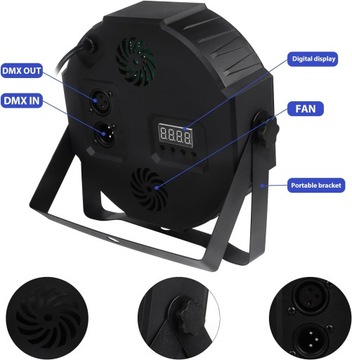 Светодиодное освещение для дискотек RGB DMX512 с дистанционным управлением, 2 шт.